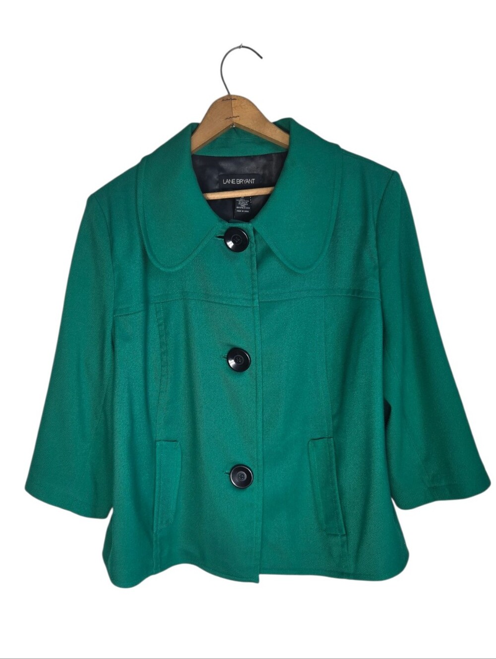 Lane Bryant Kelly Green Blazer Size 20 Retro Office Jacket